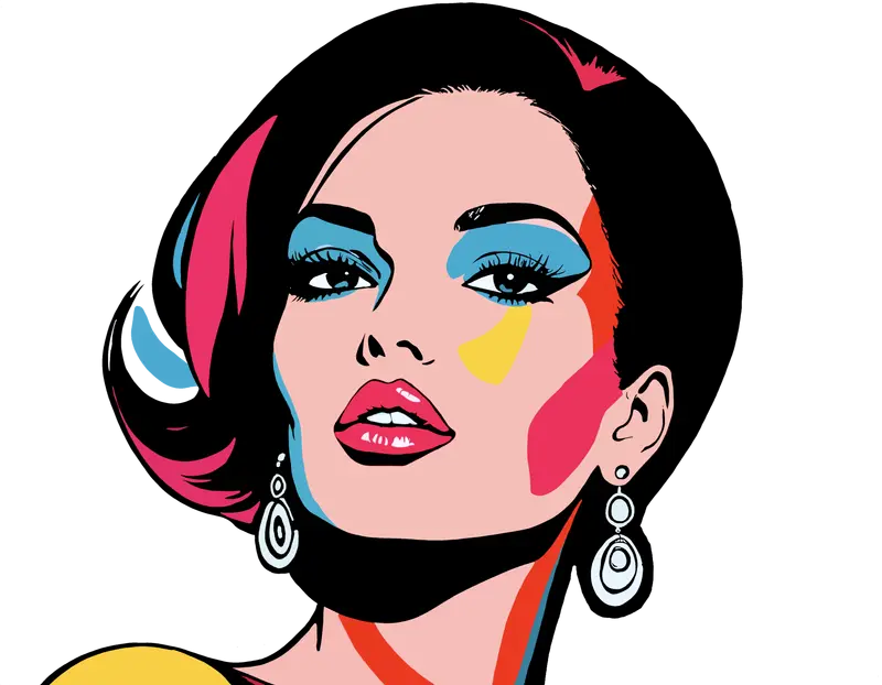Vibrant Pop Art Woman Portrait