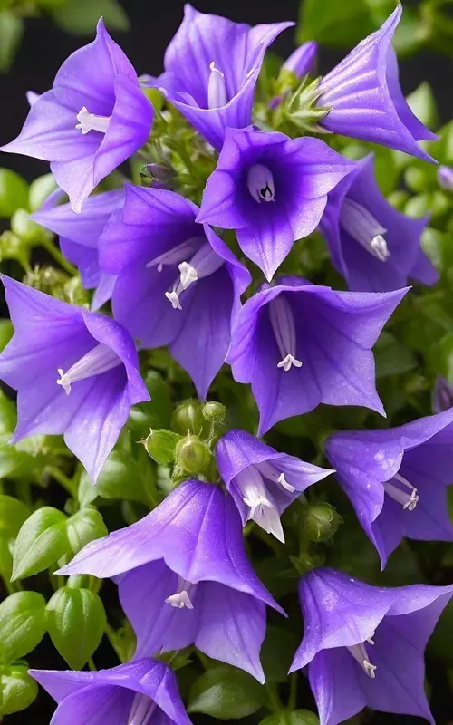 Vibrant Purple Bell Flowers Close-up