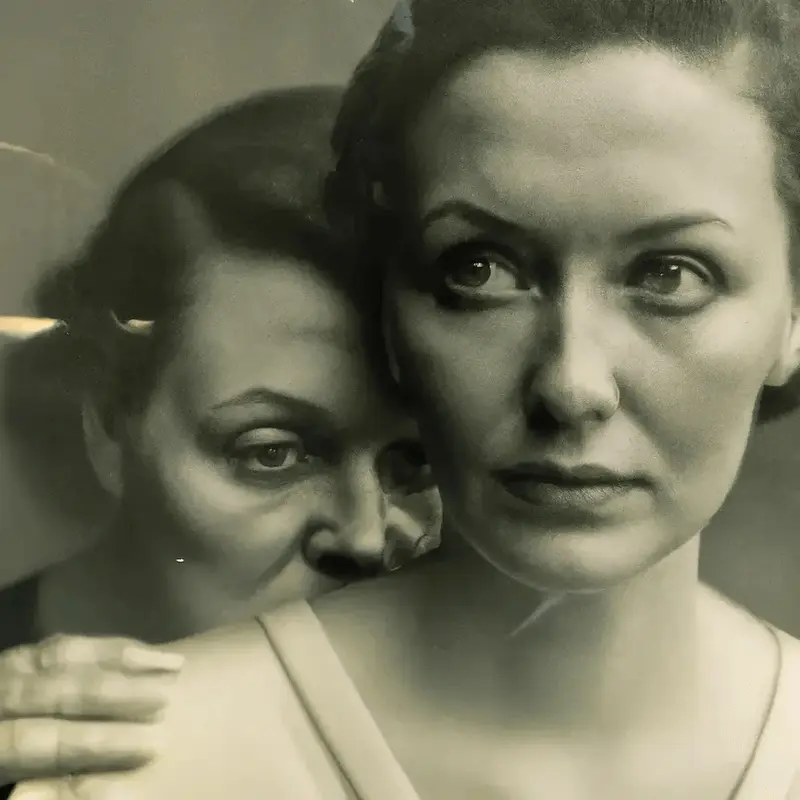 Vintage Monochrome Portrait of Two