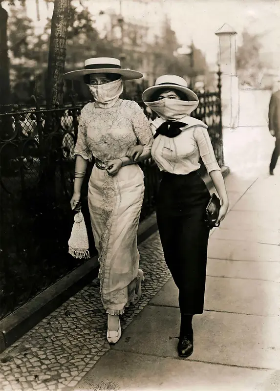 Vintage Women Wearing Masks