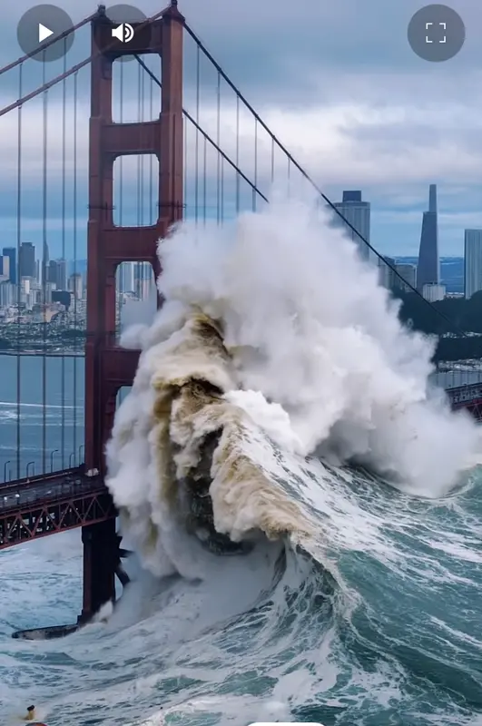 Wave Crashing Bridge Impact
