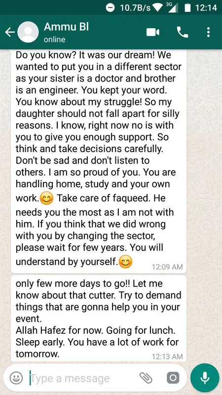 WhatsApp Text Conversation Screenshot