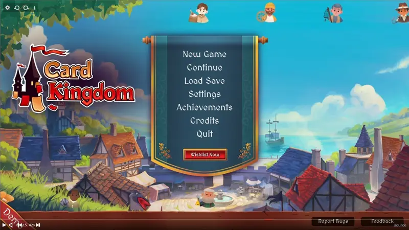 Whimsical Card Game Menu