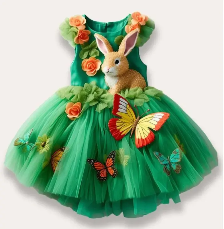 Whimsical Green Dress Design