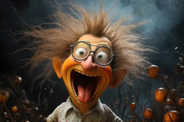 Wild-haired Cartoon Character