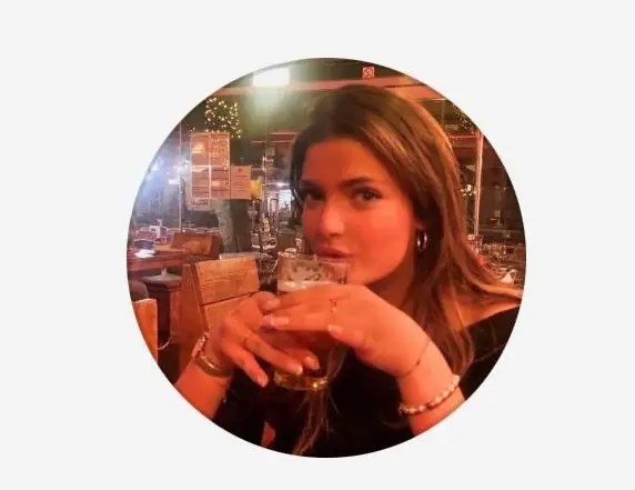 Woman Drinking Beer Restaurant