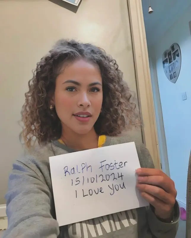 Woman Holding Note AI-generated