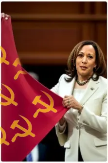 Woman Holding Symbolic Cloth