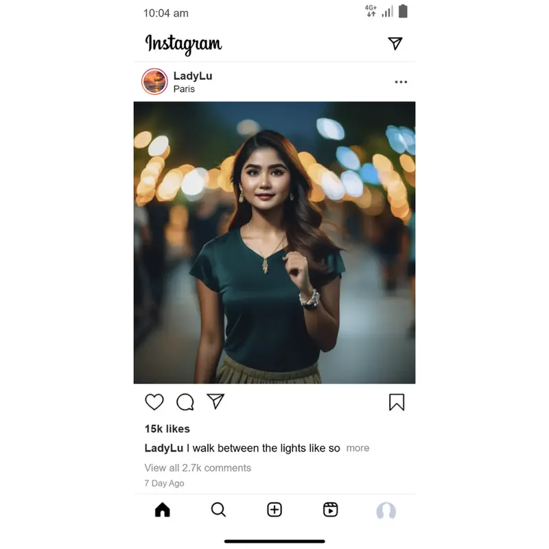 Woman In Bokeh Lights