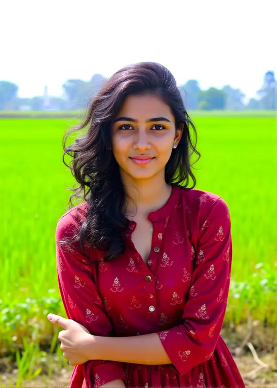 Woman In Field Portrait
