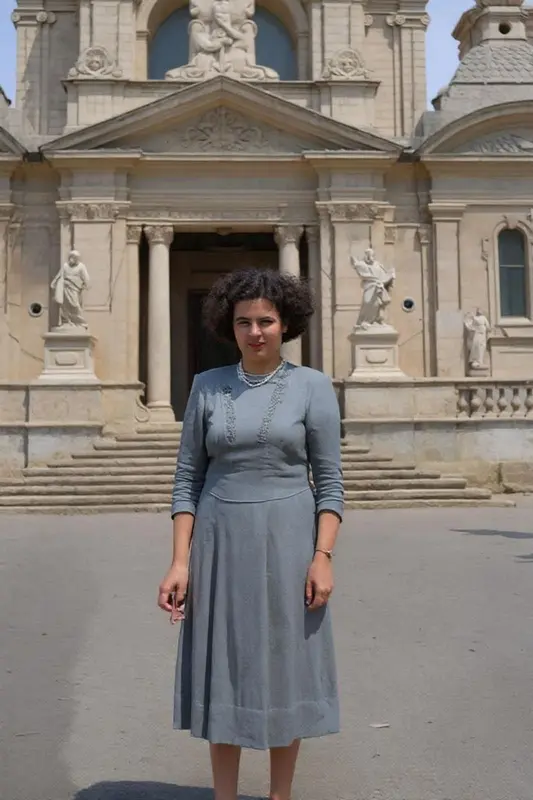 Woman In Front Of Building