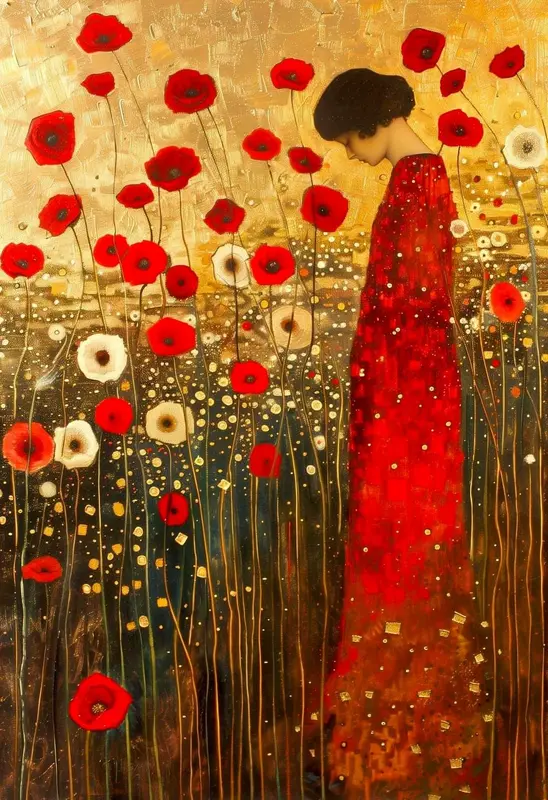 Woman In Poppy Field