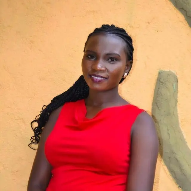 Woman In Red Dress Posing