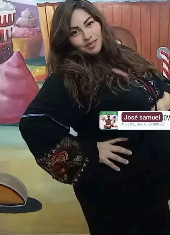 Woman Posing, Colorful Background