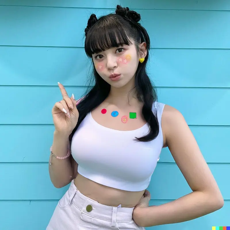 Woman Posing With Stickers