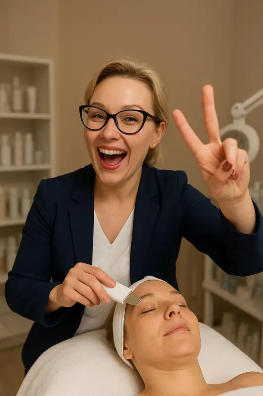 Woman Receives Facial Treatment