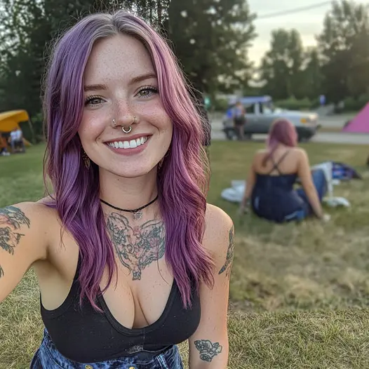 Woman Smiling In Park