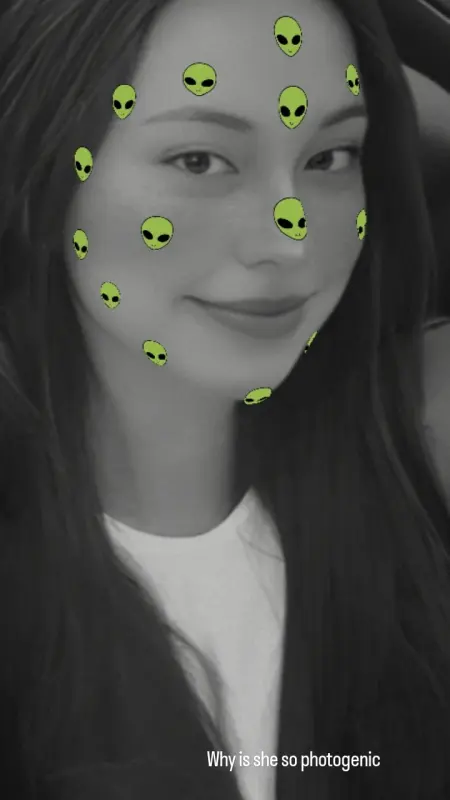 Woman With Alien Stickers