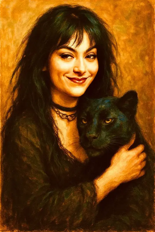 Woman With Black Panther