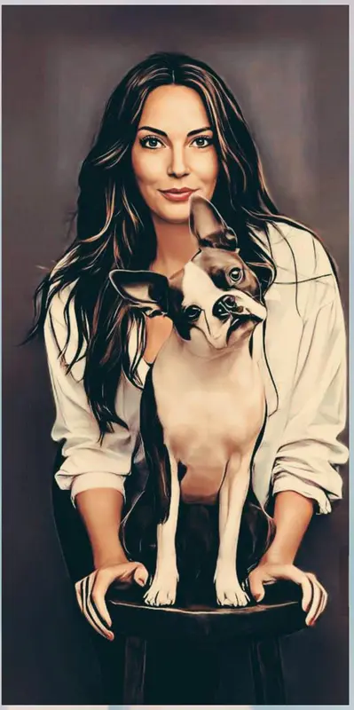 Woman With Boston Terrier