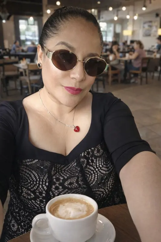 Woman With Coffee Selfie