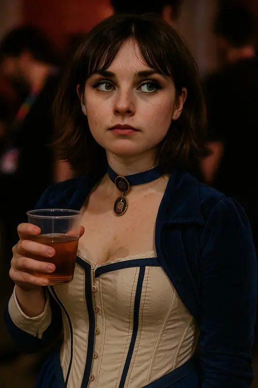 Woman With Drink, AI Art