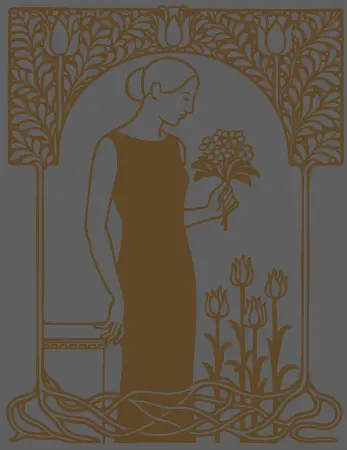 Woman With Floral Art Nouveau