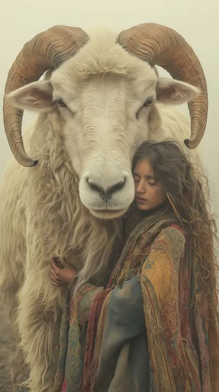 Woman With Giant Ram
