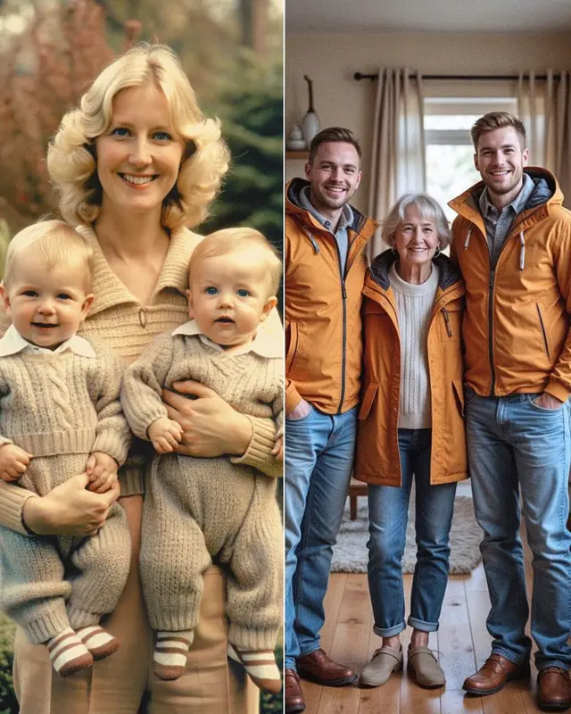 Woman With Twins Past-present