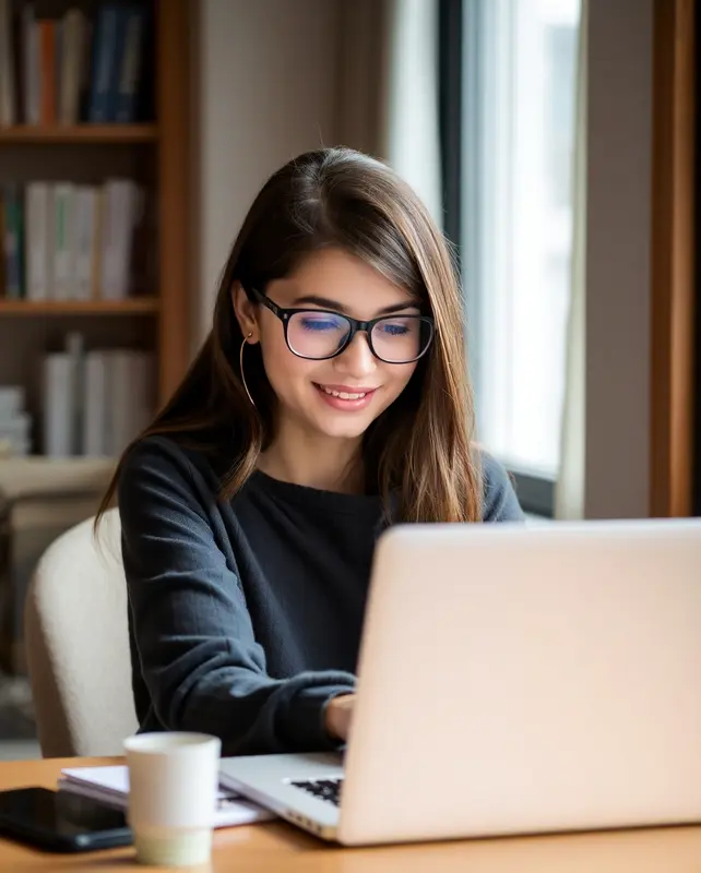 Woman Working On Laptop