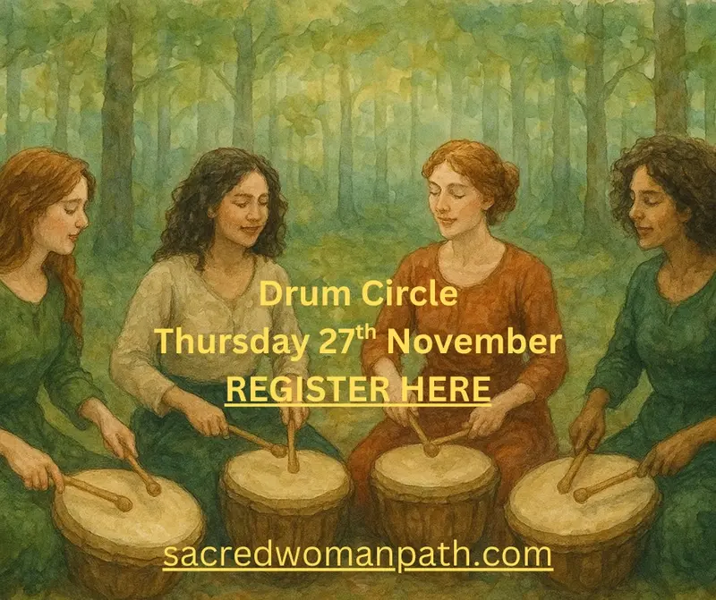 Women Drumming In Forest