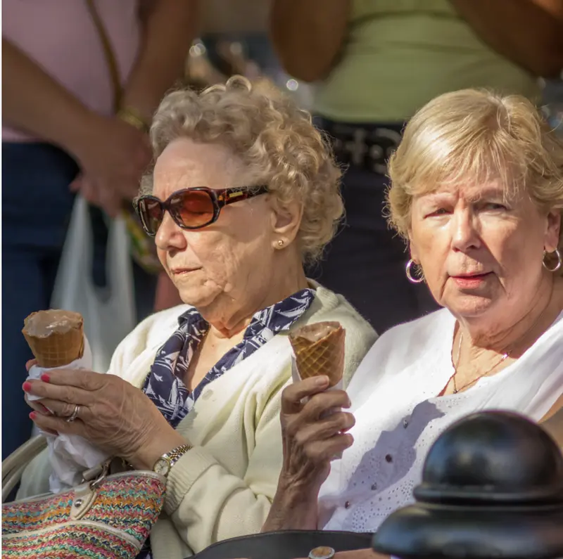 Women Enjoying Ice Cream Cones