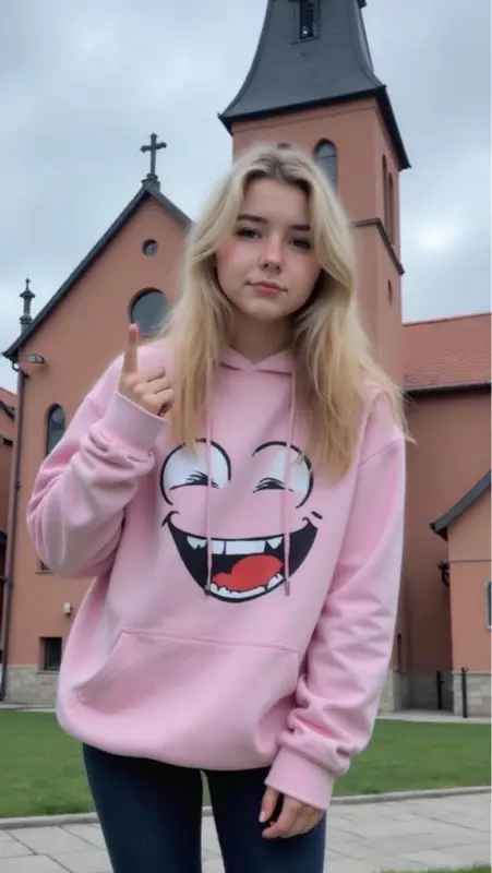 Young Woman Church Background