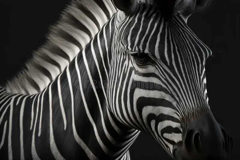 Zebra Head With Stripes