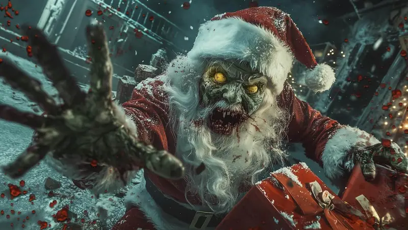 Zombie Santa Claus Reaching Out